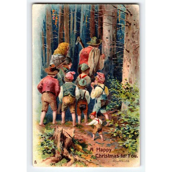 Vintage Raphael Tuck Christmas Postcard 'A Happy Christmas to You' Forest Scene - Picture 1 of 2